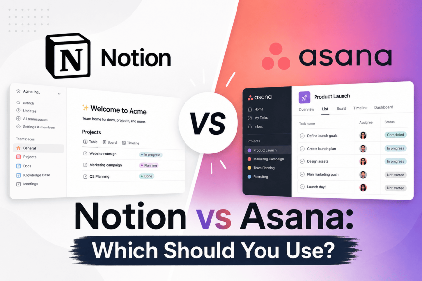 Notion vs Asana: Which Should You Use? (2026 Honest Comparison)